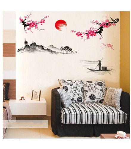 WST019  - Classic Oriental Painting Wall Art Sticker